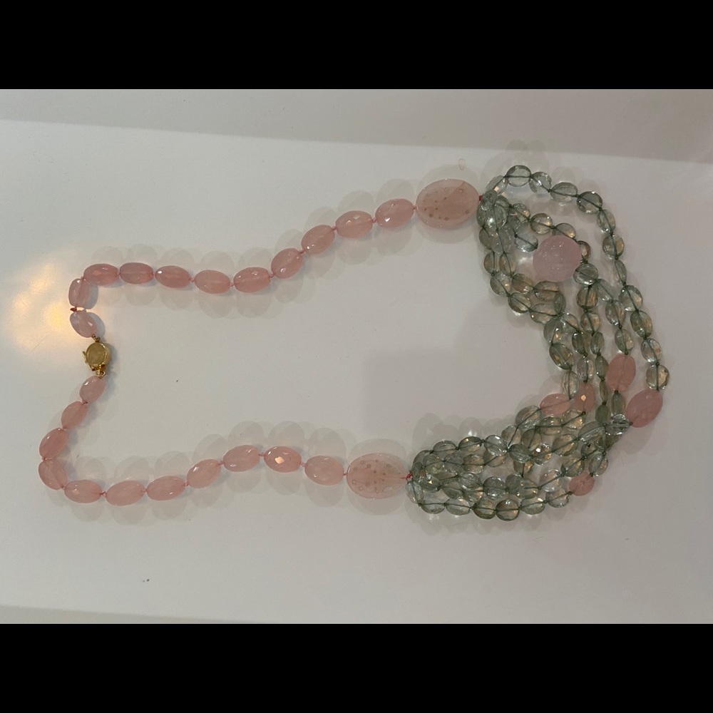 Rose Quartz with Fluorite Necklace